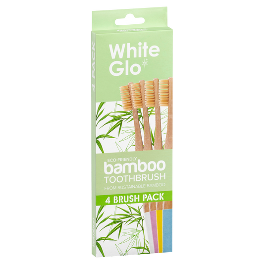 White Glo Bamboo Toothbrush (4 Pack)