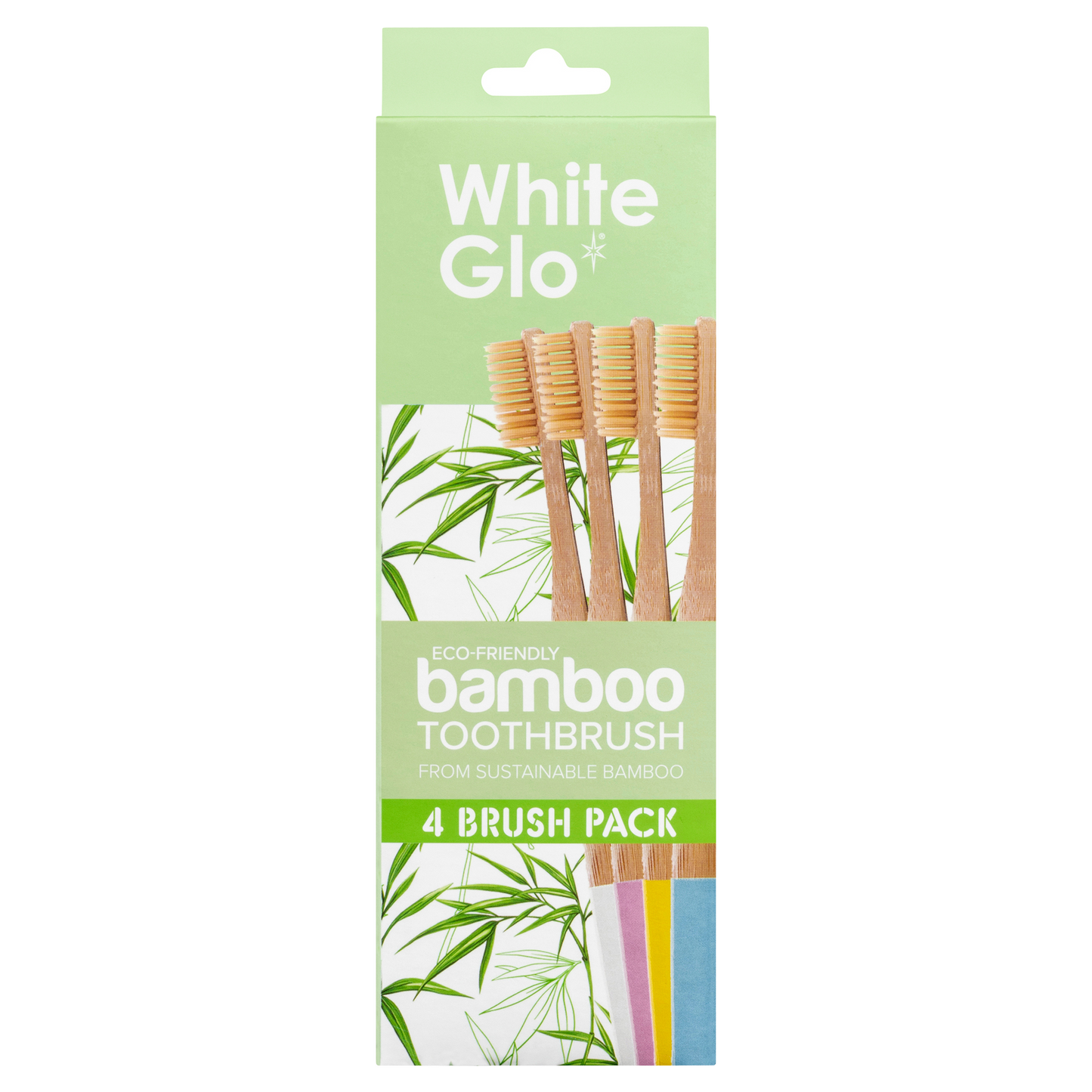 Image of Oral Care. Product name - Bamboo Toothbrush (4 Pack) in colour by brand - White Glo