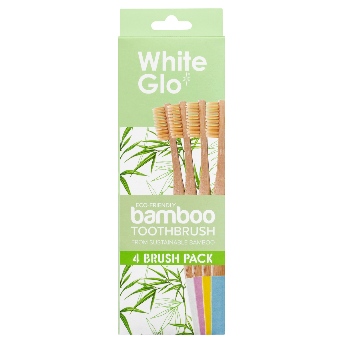 Image of Oral Care. Product name - Bamboo Toothbrush (4 Pack) in colour by brand - White Glo