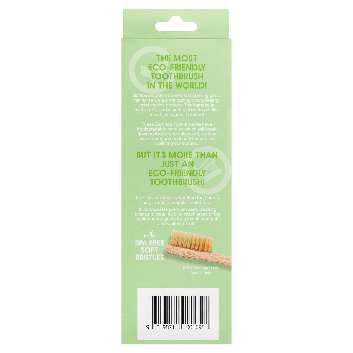 White Glo Bamboo Toothbrush (4 Pack)