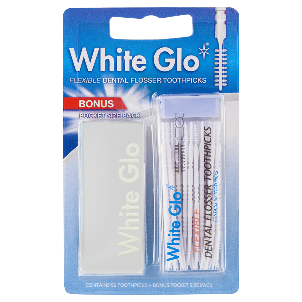 Image of Teeth Whiteners. Product name - Flexible Dental Flosser Toothpicks in colour by brand - White Glo