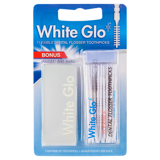 Image of Teeth Whiteners. Product name - Flexible Dental Flosser Toothpicks in colour by brand - White Glo