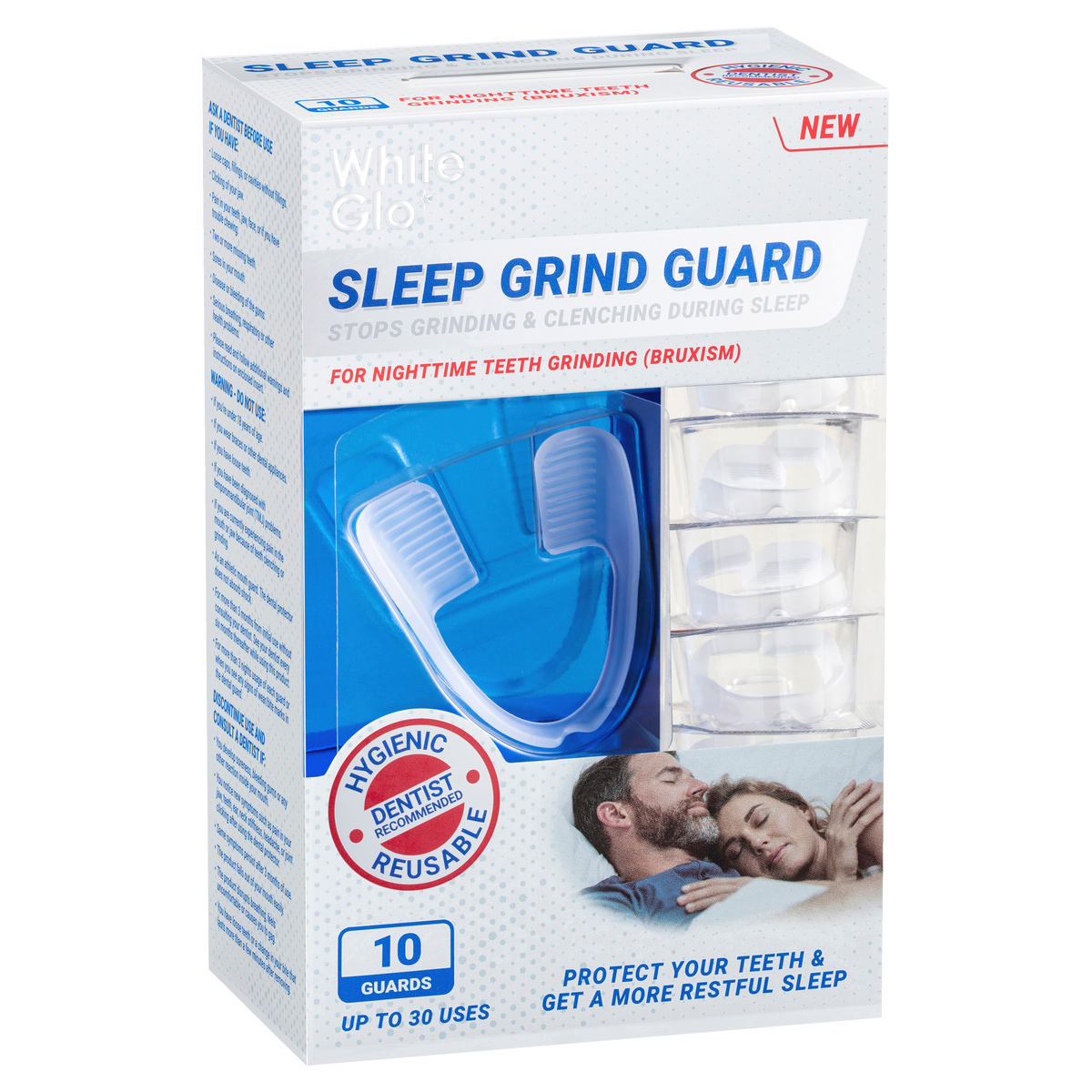 Image of Kitchen & Dining. Product name - White Glo Sleep Grind Guard 10 Pack in colour by brand - White Glo