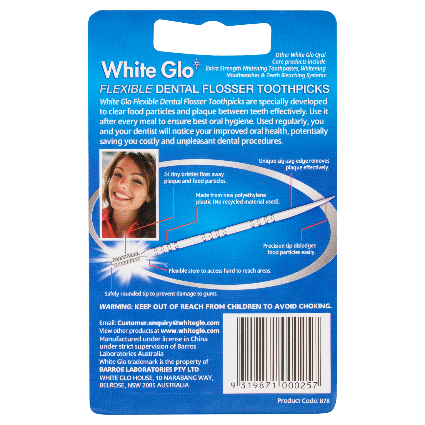 White Glo Flexible Dental Flosser Toothpicks
