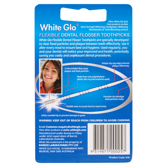 White Glo Flexible Dental Flosser Toothpicks