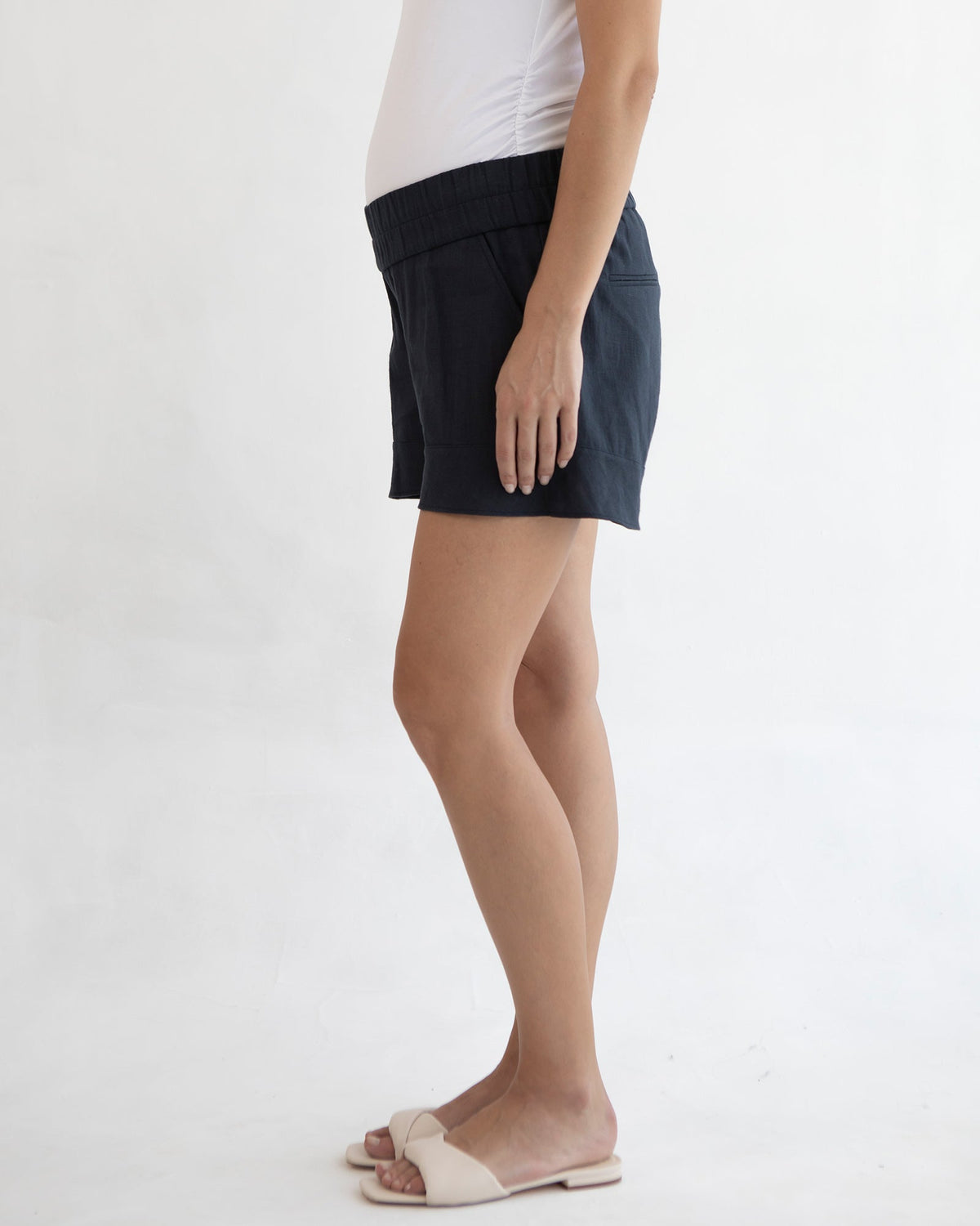 Soon Maternity Wide Linen Shorts