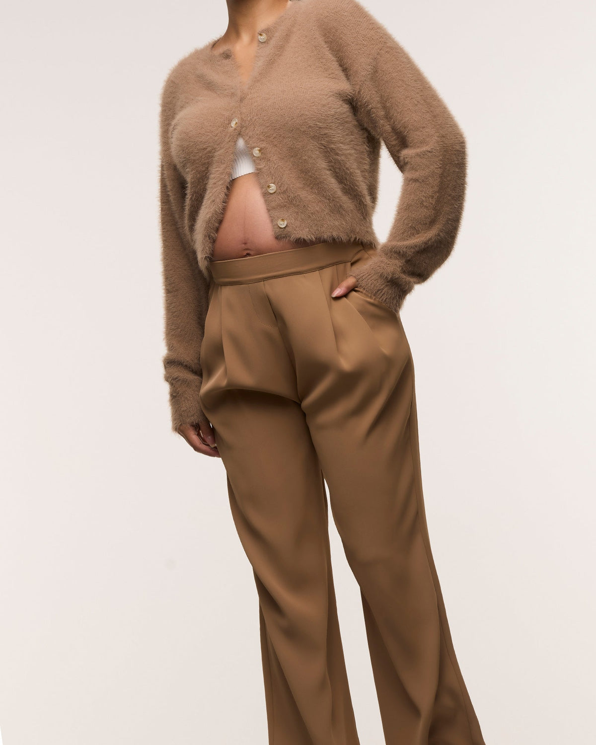 Soon Maternity Wide Leg Pleated Pants