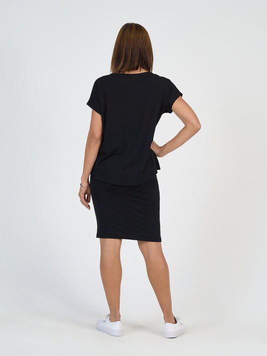 Lou Lou Wilde Bamboo Box Fit Tee (Black)