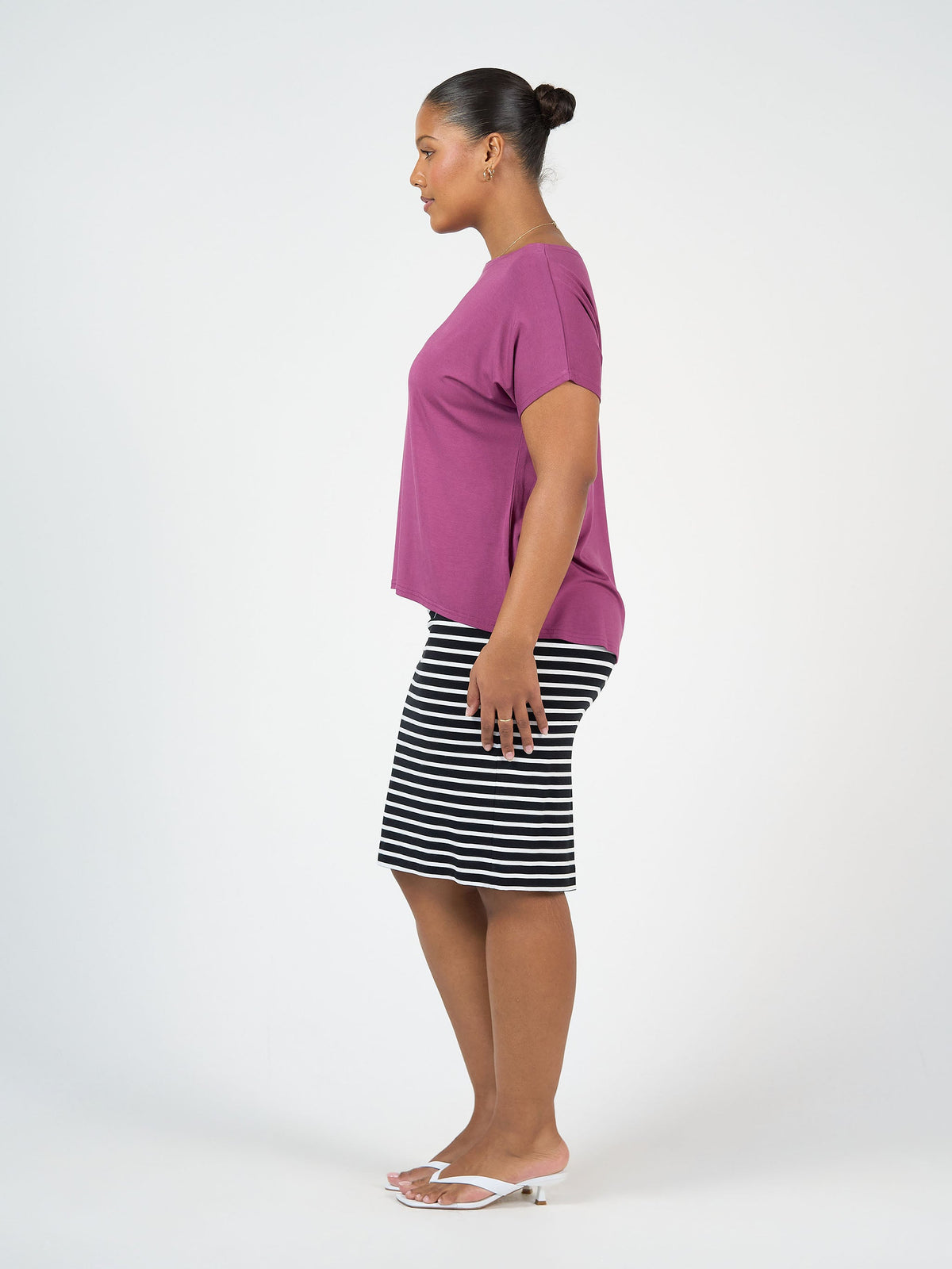 Lou Lou Wilde Bamboo Box Fit Tee (Plum)
