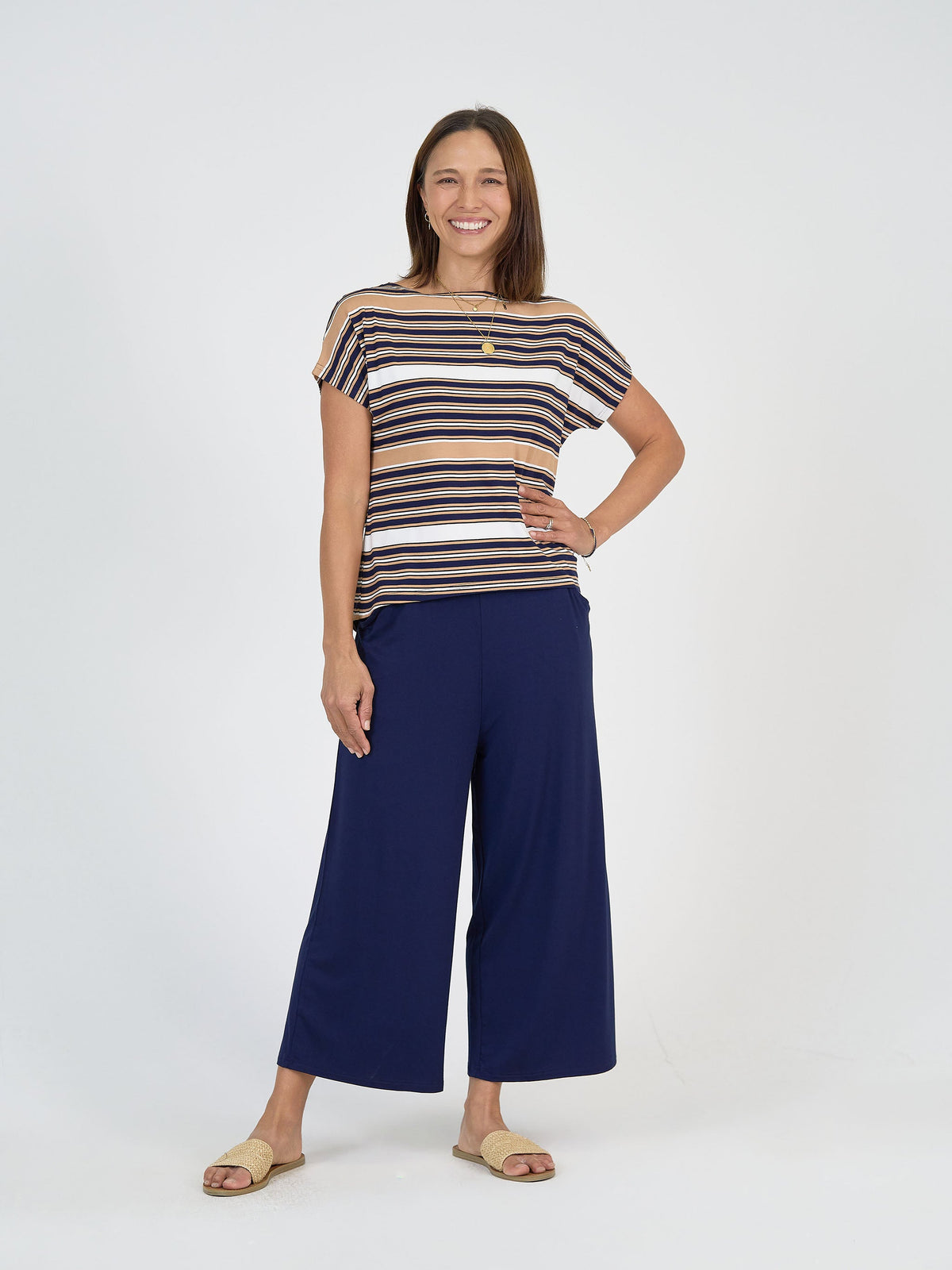 Lou Lou Ciara 7/8 Length Bamboo Culottes (Navy)