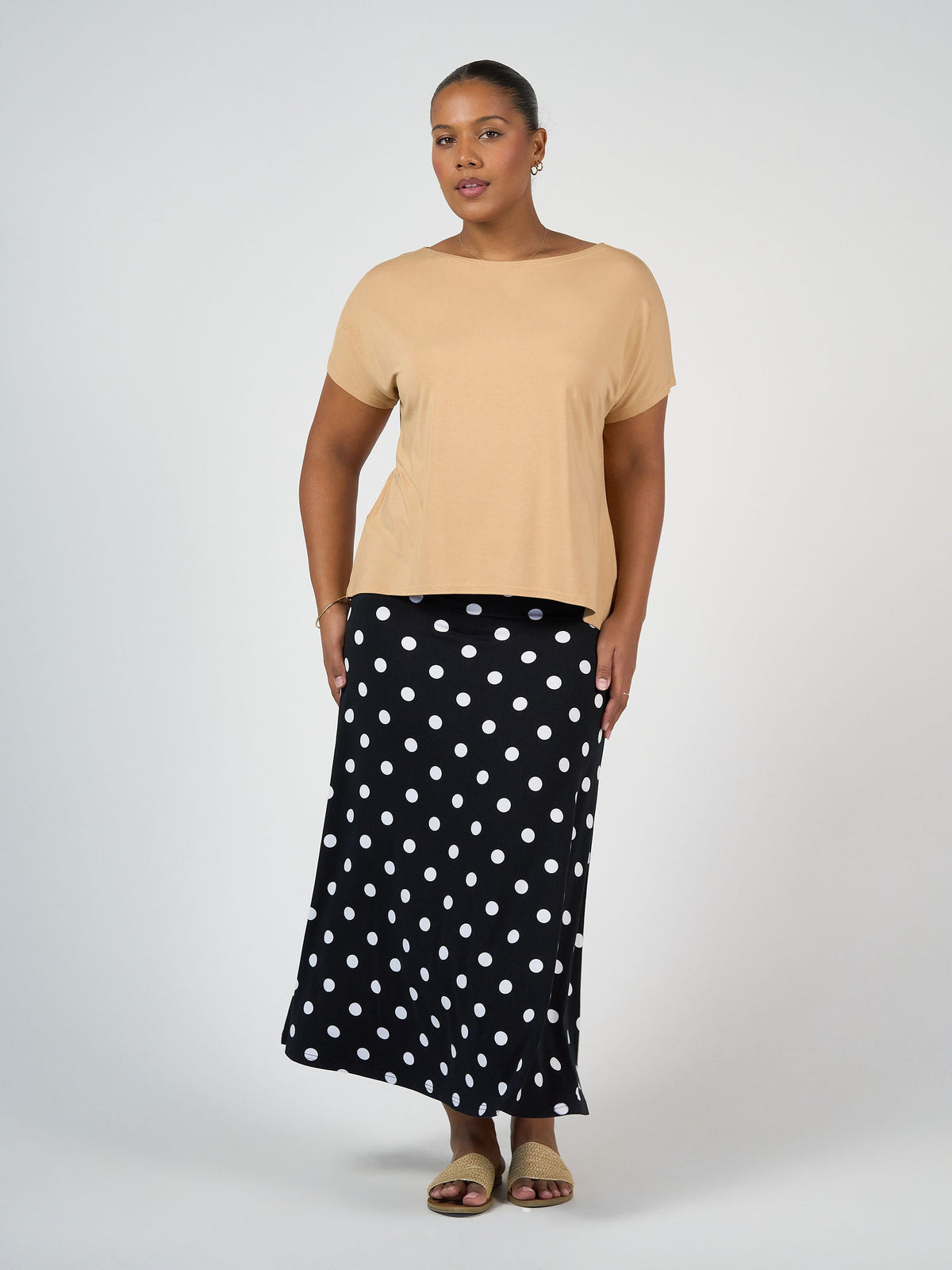 Lou Lou Wilde Bamboo Box Fit Tee (Tan)