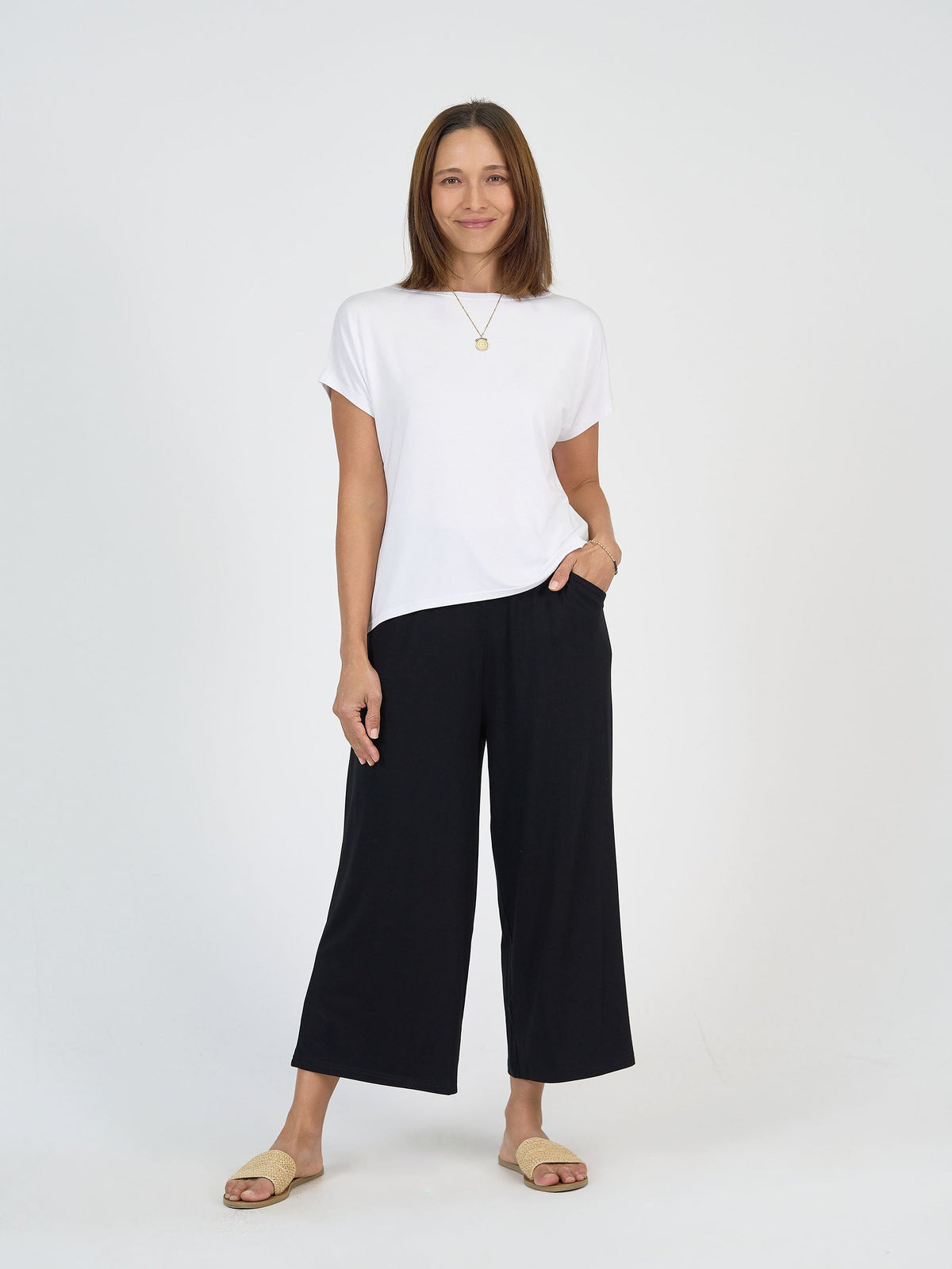 Lou Lou Wilde Bamboo Box Fit Tee (White)