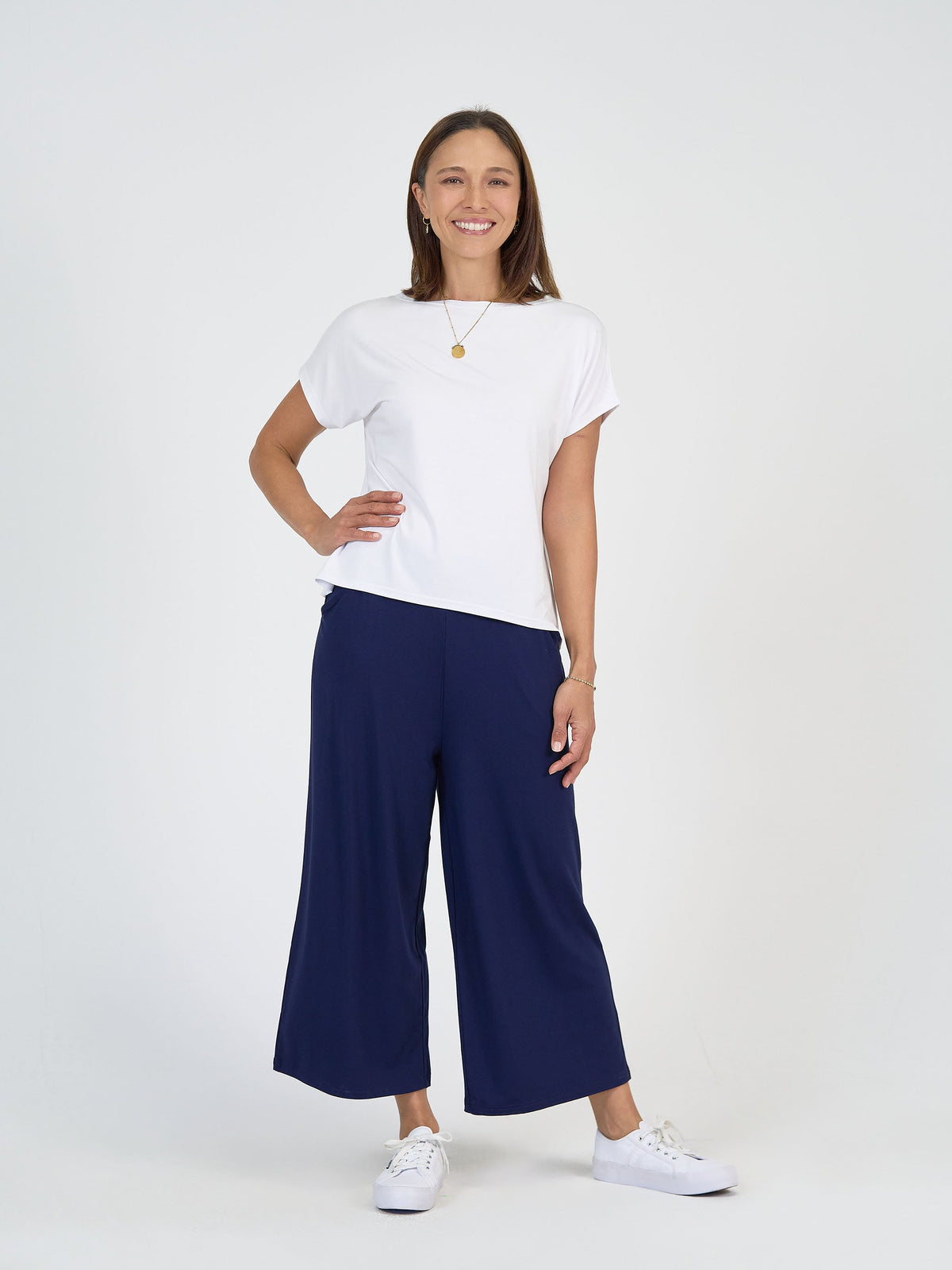 Lou Lou Ciara 7/8 Length Bamboo Culottes (Navy)