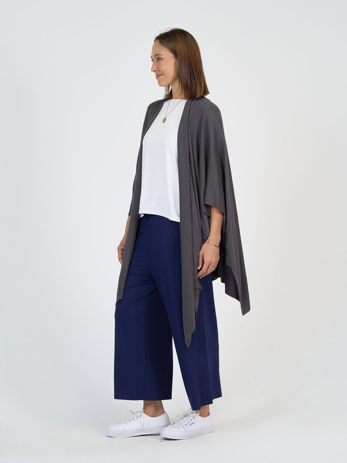 Lou Lou Supreme Cashmere/Bamboo Travel Wrap (Steel)