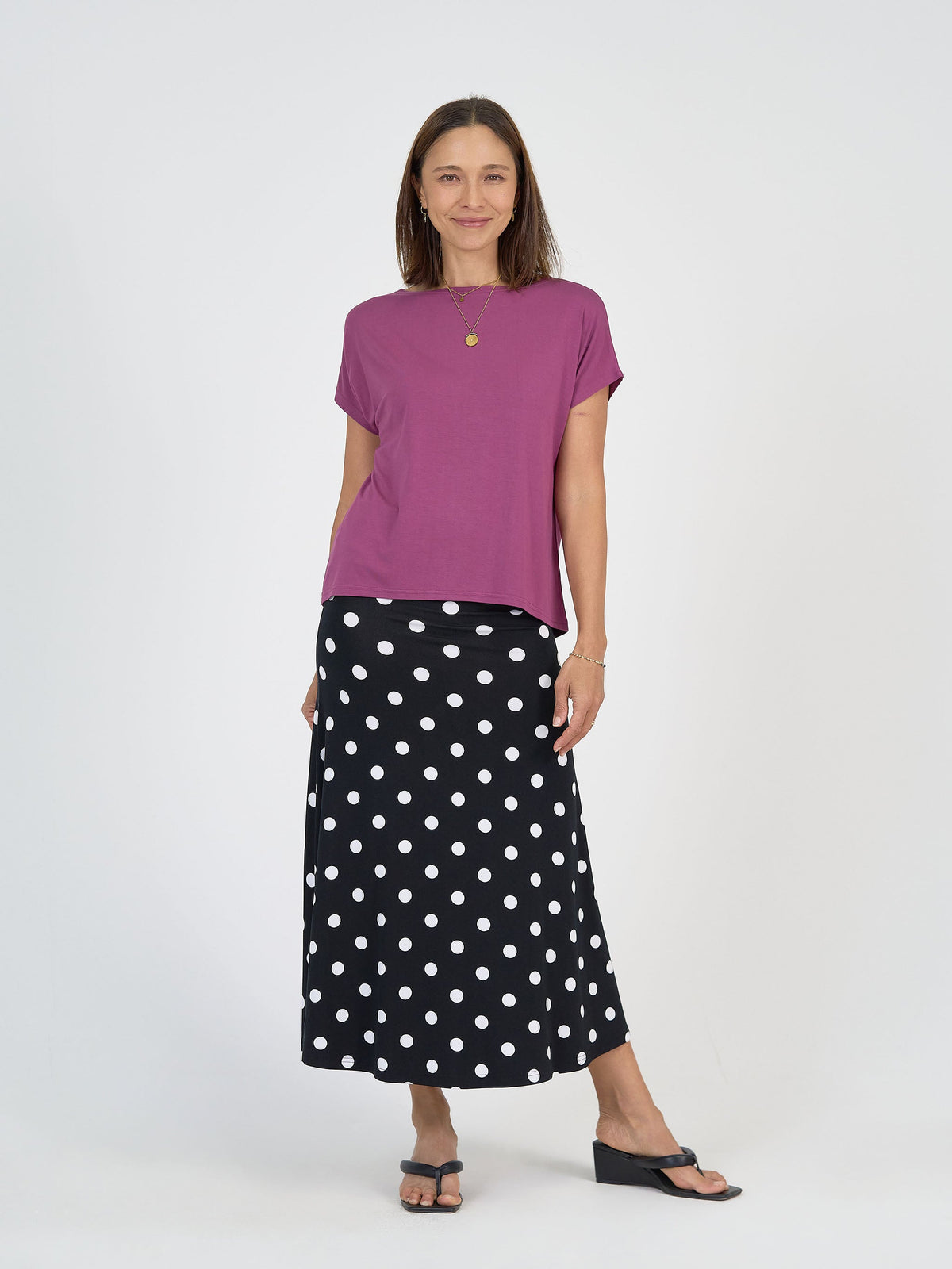 Lou Lou Wilde Bamboo Box Fit Tee (Plum)