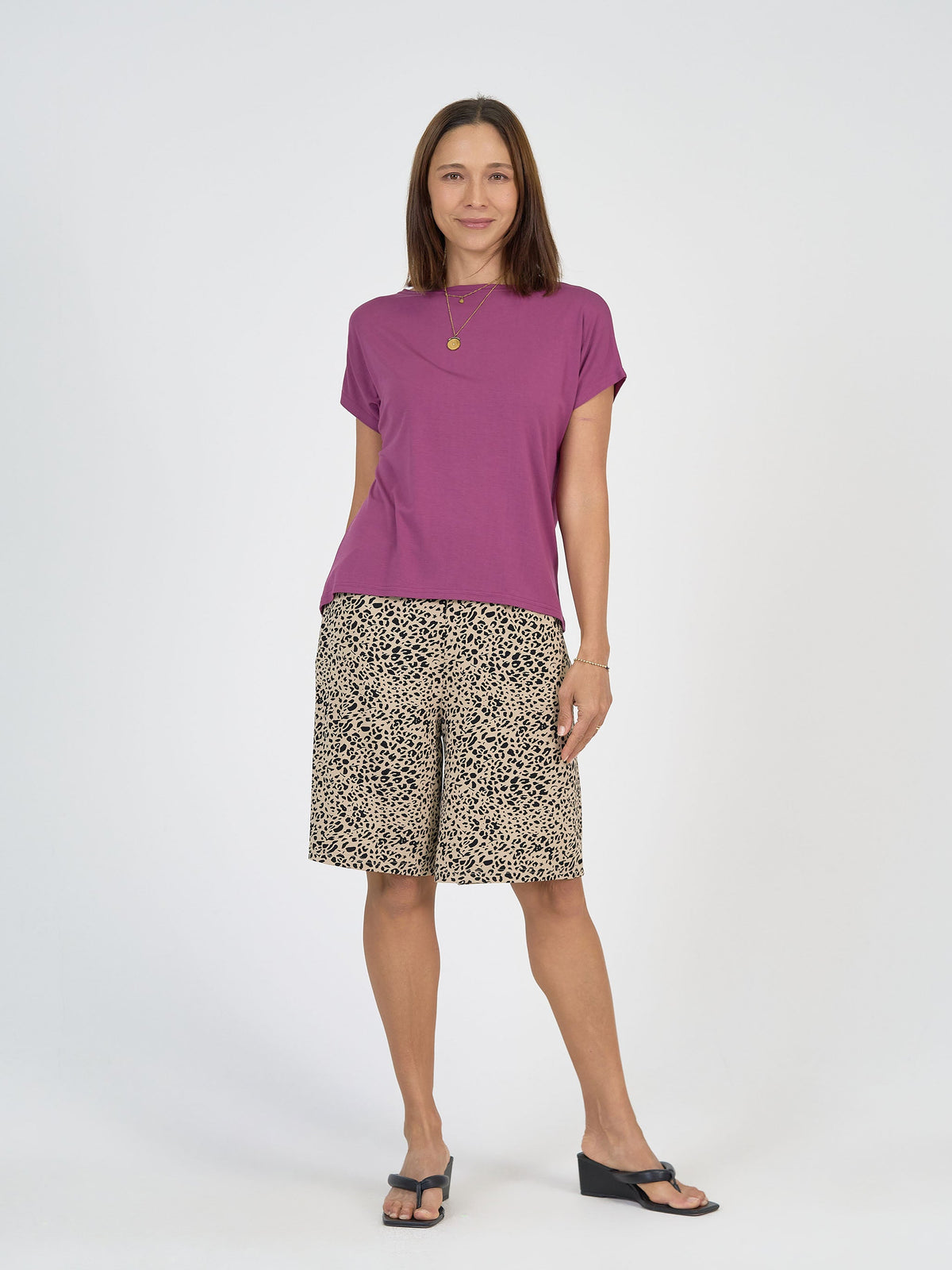 Lou Lou Wilde Bamboo Box Fit Tee (Plum)