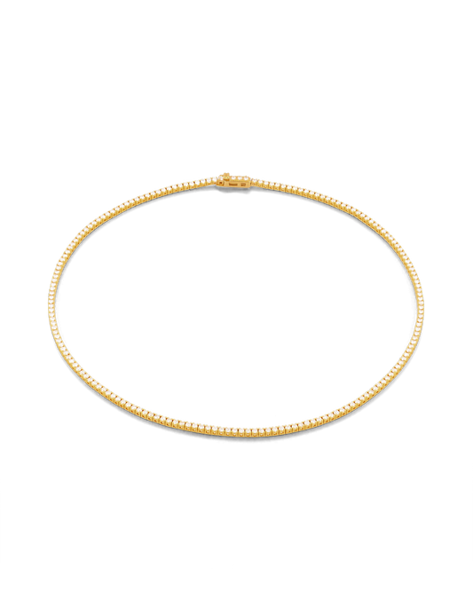 Image of Necklaces. Product name - Wimbledon Gold Diamond Tennis Necklace in colour by brand - LAVANA
