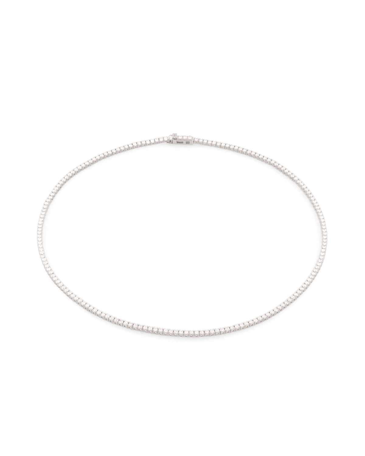 Image of Necklaces. Product name - Wimbledon Silver Diamond Tennis Necklace in colour by brand - LAVANA