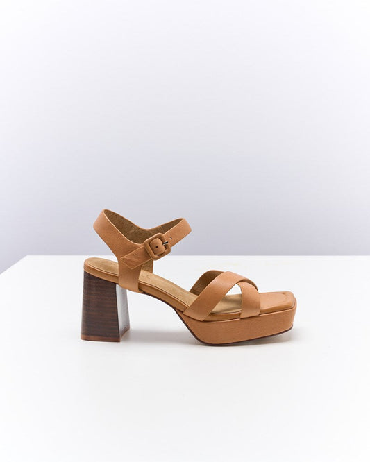 Image of Sandals. Productname: Walnut Melbourne Winslet Leather Heel in Coconut Tan colour by brand - Walnut Melbourne