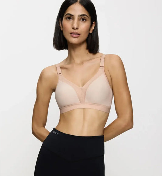 Image of Bras. Productname: Triumph Triaction Wellness Wirefree Bra in Neutral Beige colour by brand - Triumph
