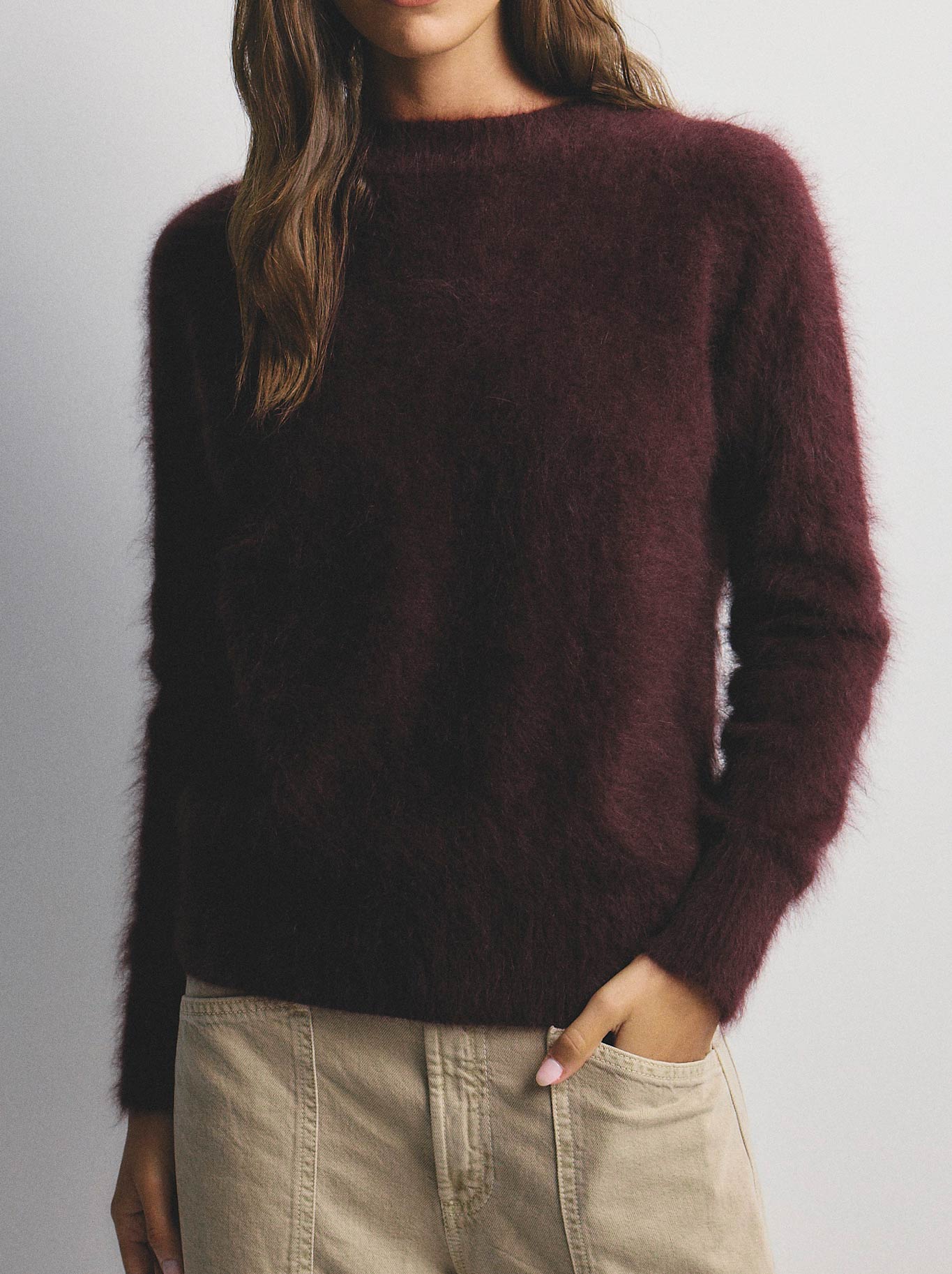 WORLD OF NOMADS ADELE CASHMERE CREW NECK (Aubergine)