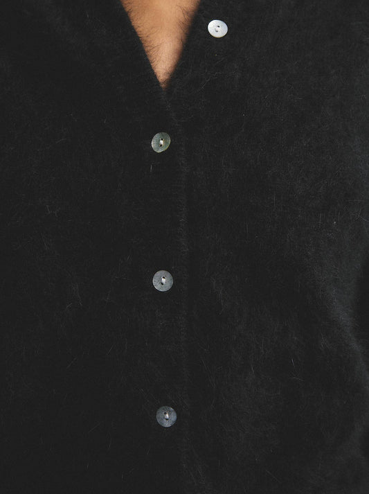 WORLD OF NOMADS FRANKIE CREW NECK CASHMERE CARDIGAN (Black)