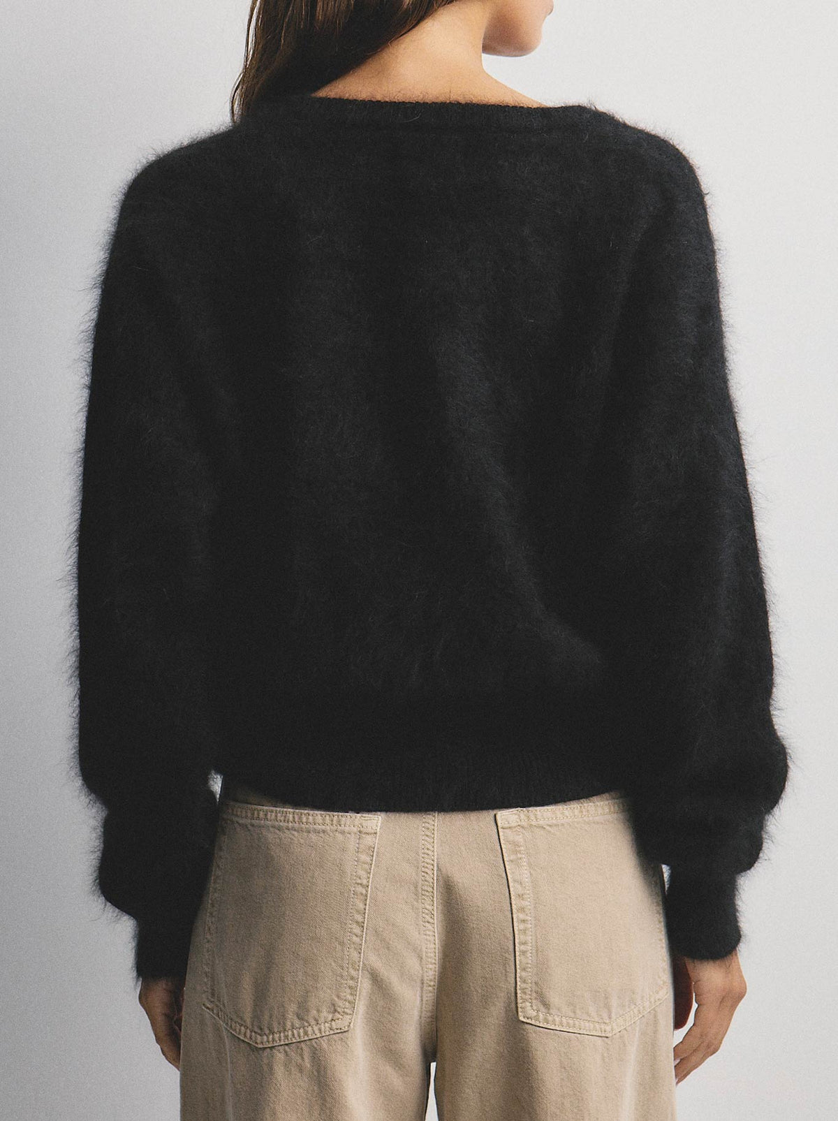 WORLD OF NOMADS FRANKIE CREW NECK CASHMERE CARDIGAN (Black)