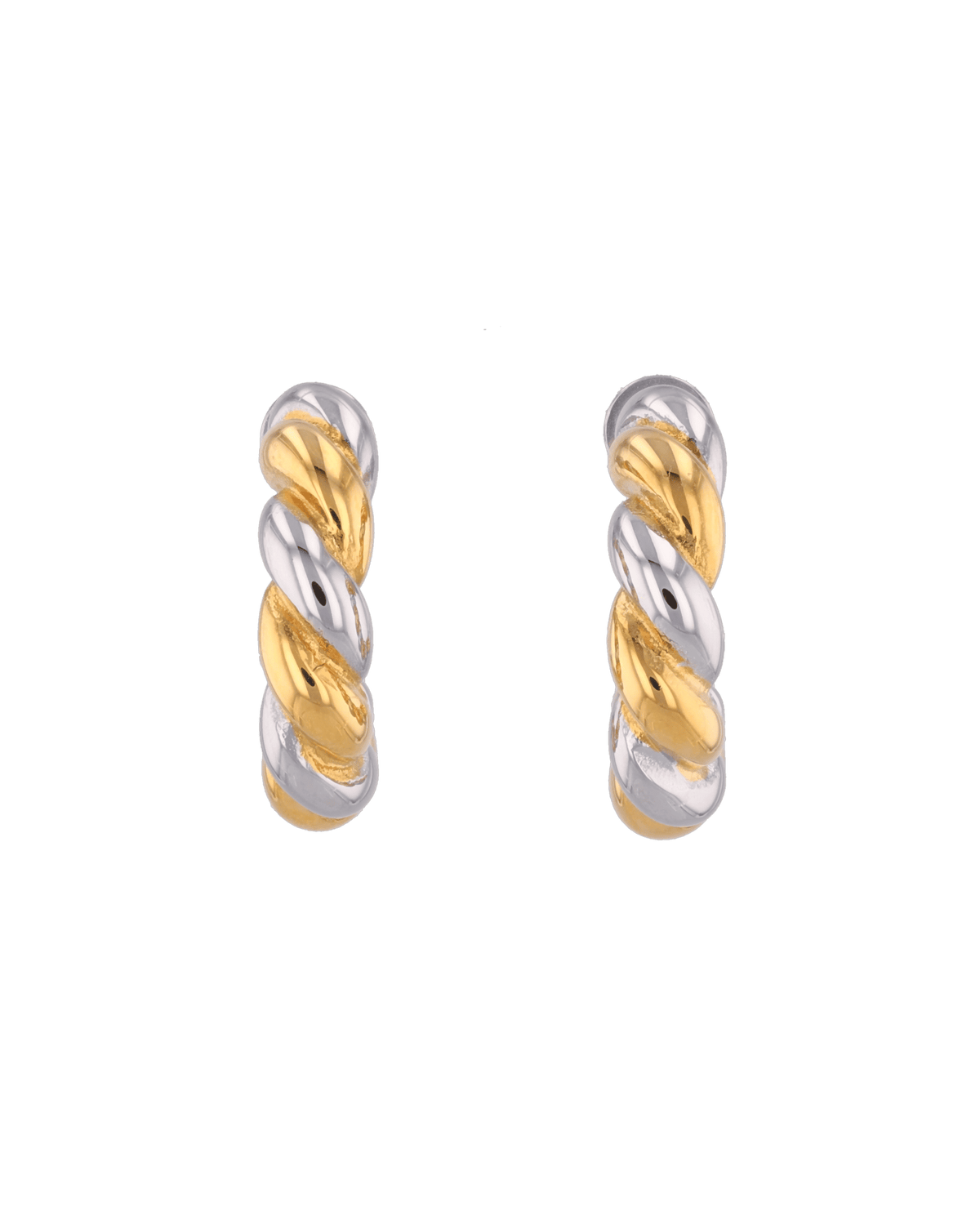 LAVANA Woven Two Tone Hoop Earrings