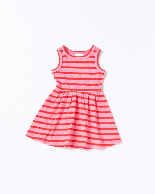 Image of Dresses. Productname: Walnut Melbourne Wren Dress in Terry Stripe Pink colour by brand - Walnut Melbourne