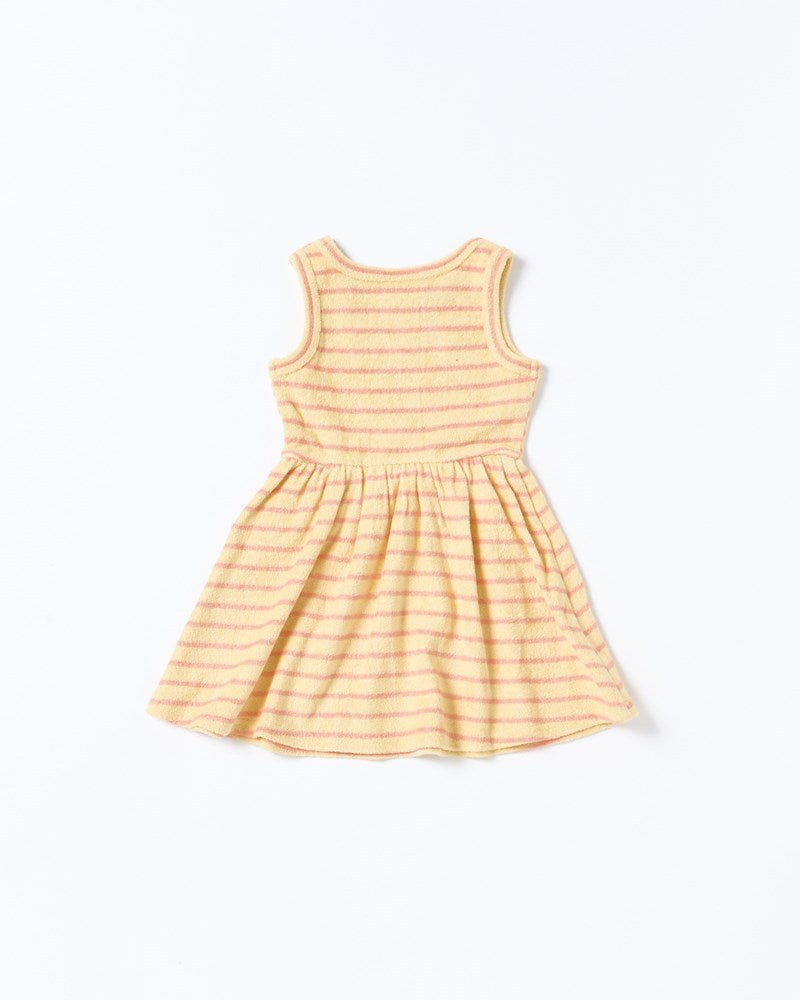 Walnut Melbourne Wren Dress (Terry Stripe Yellow)