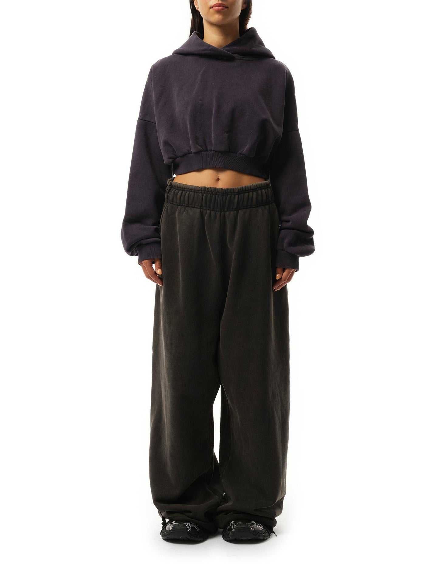 ENTIRE STUDIOS Cropped Heavy Hood (Purple)