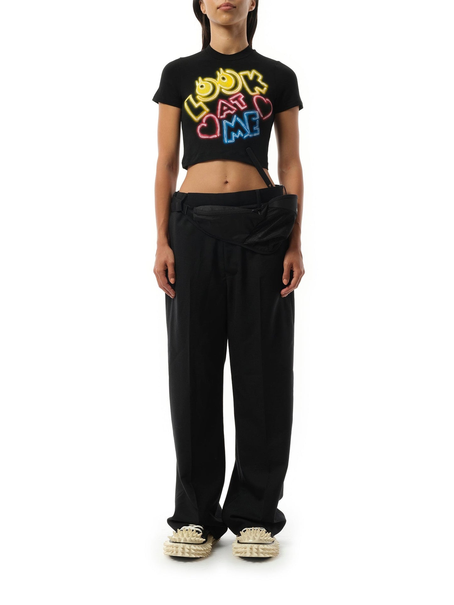 DOUBLET English Fan-Service Neon Paint T-Shirt (Black)