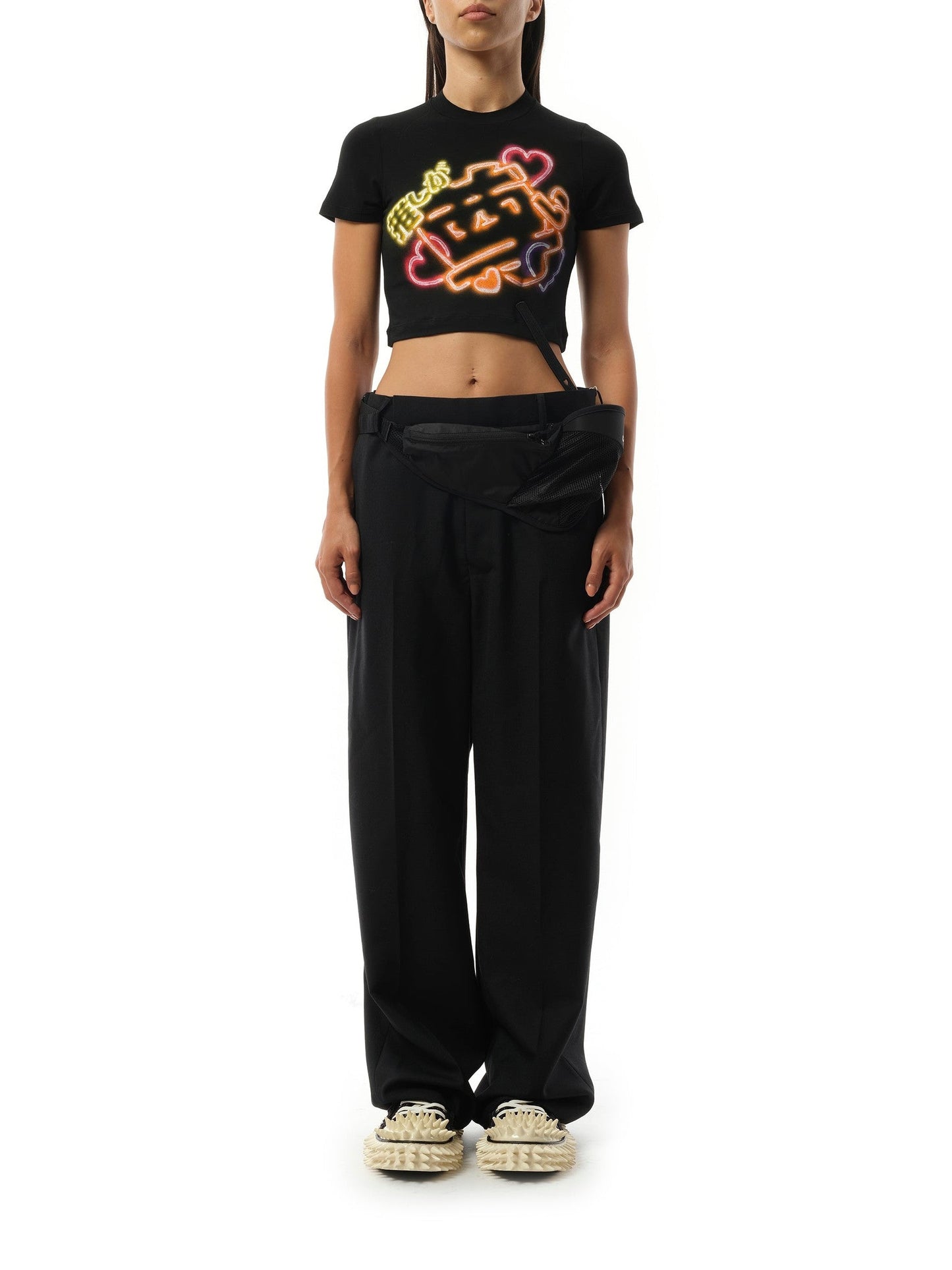 DOUBLET Japanese Fan-Service Neon Paint T-Shirt (Black)