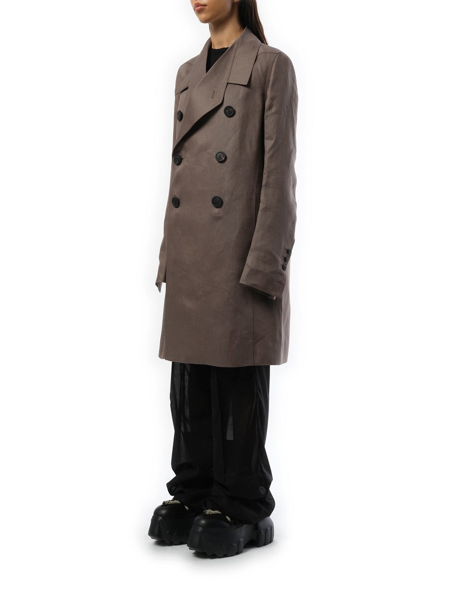 RICK OWENS Officer Coat (Brown)