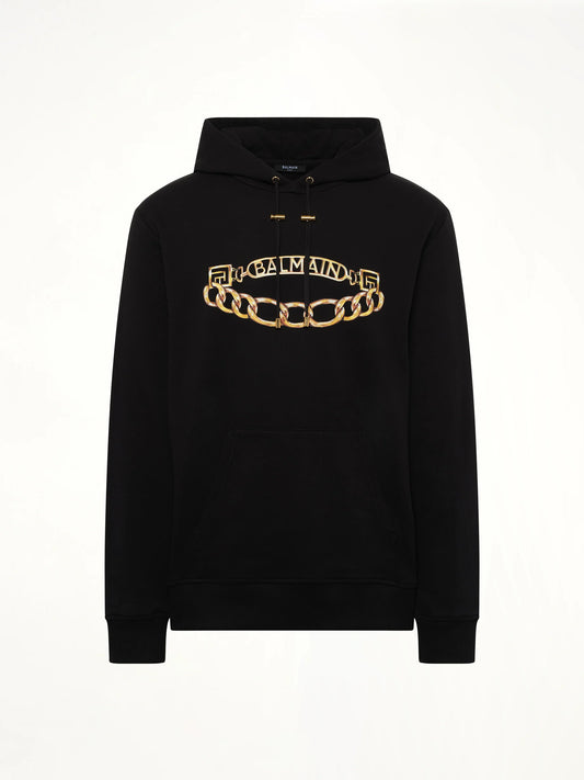 Balmain Chian Logo Hoodie (Black)