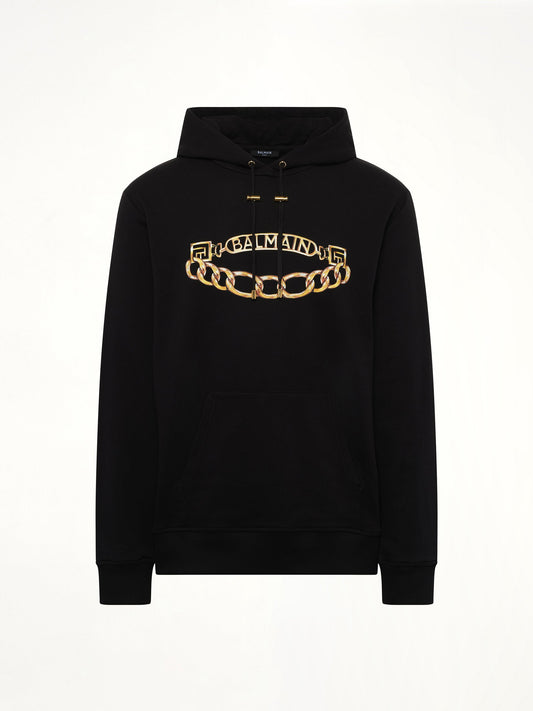 Balmain Chian Logo Hoodie (Black/Gold)