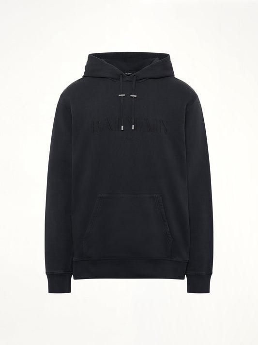 Balmain Vintage Emblem Hoodie (Vintage Black)