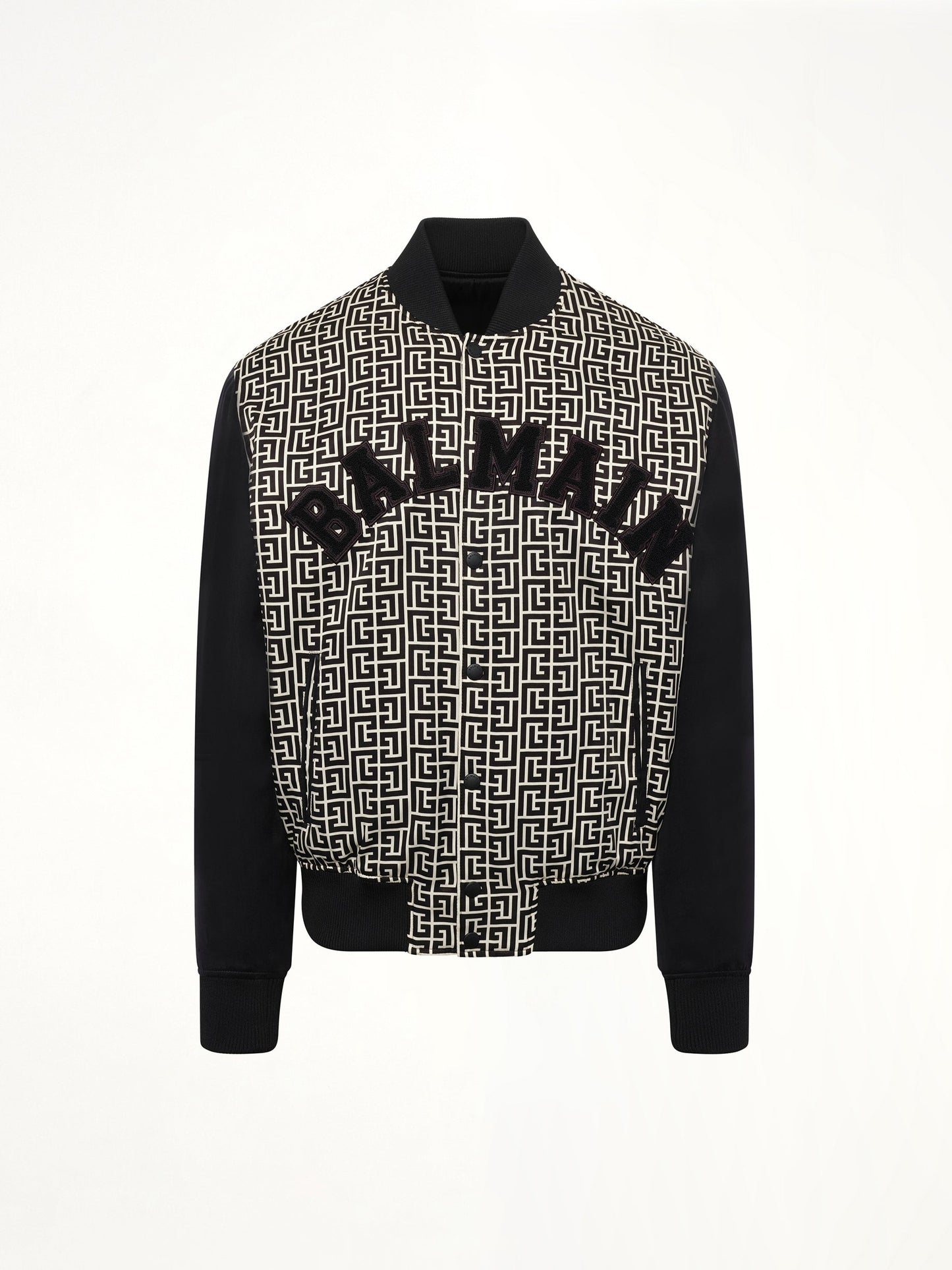 BALMAIN Monogram Varsity Jacket (Black)
