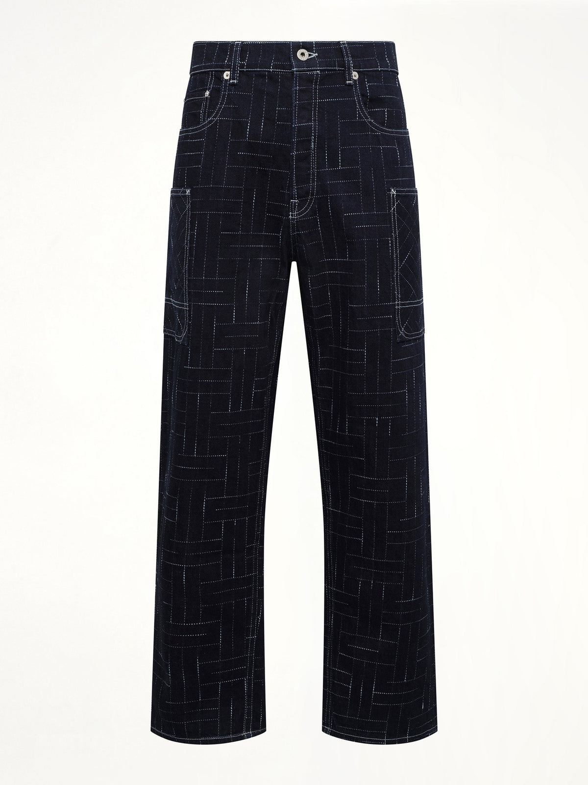 Kenzo Weave Cargo Monkey Fit Jeans (Blue)
