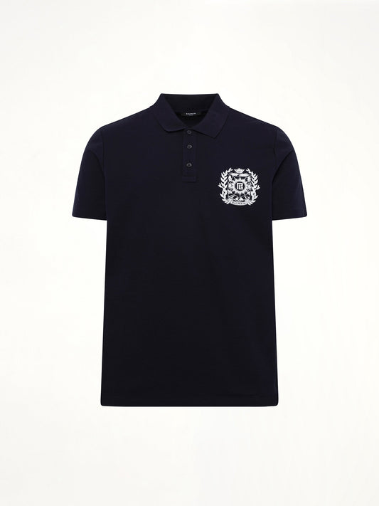 Balmain Emblem Polo (Navy/White)