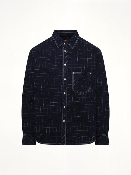 Kenzo Weave Casual Shirt (Rinse Blue Denim)