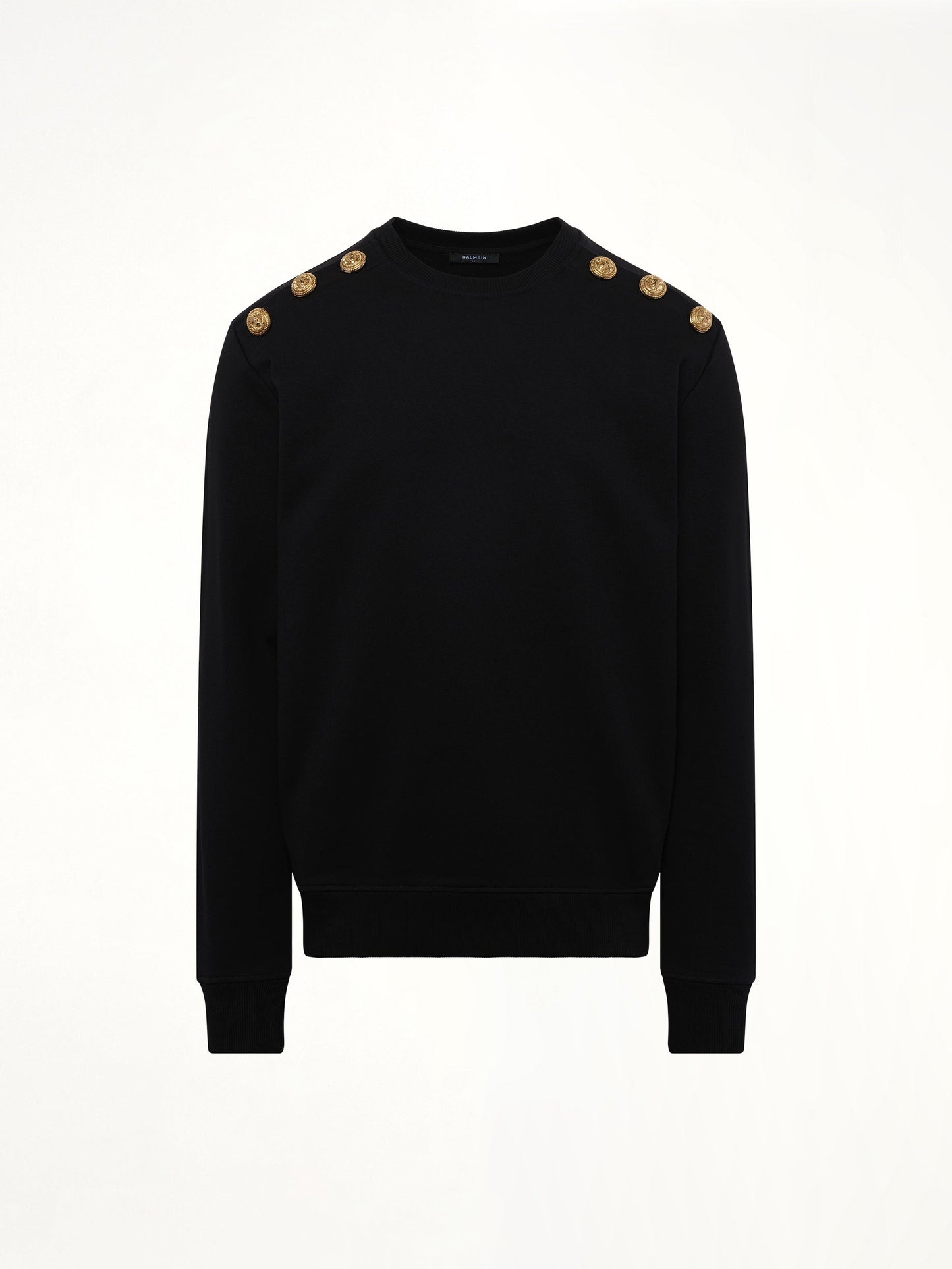 BALMAIN 6 Shoulder Button Sweatshirt (Black)