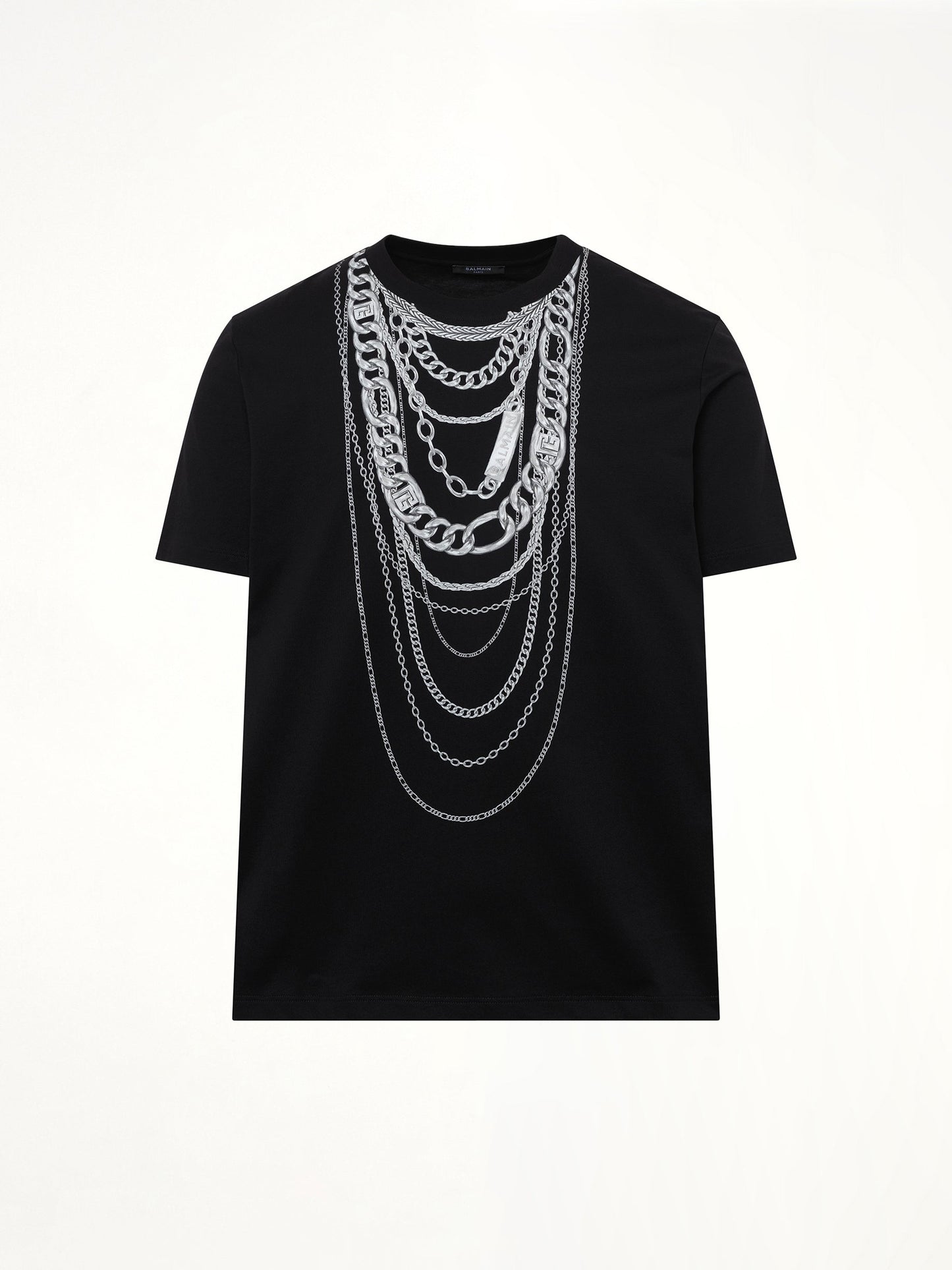 BALMAIN Chain Trompe L'Oeil T-Shirt (Black)