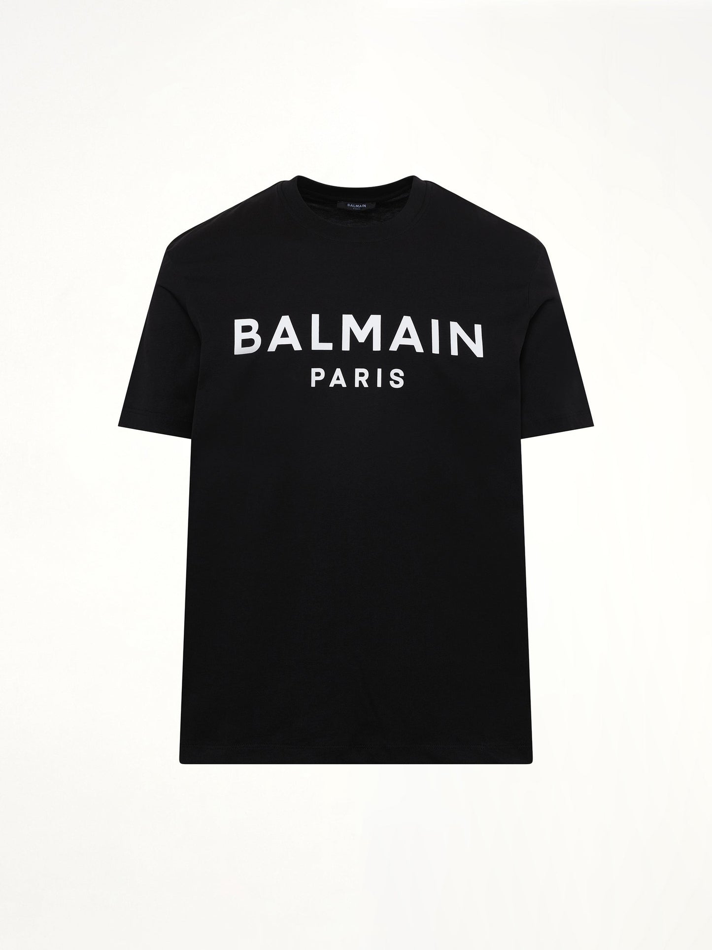 BALMAIN Logo Printed Straight Fit T-shirt (Black/White)