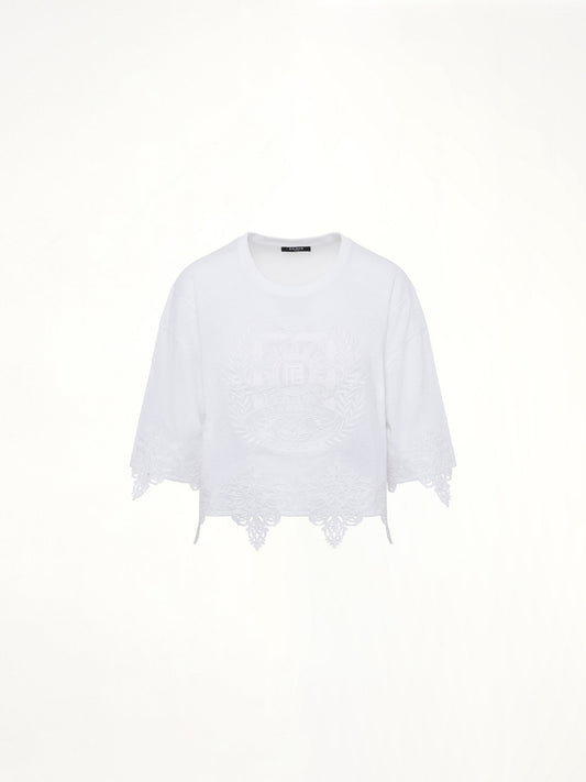 Balmain Emblem Baseball T-Shirt (White)