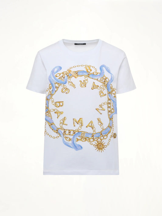 Balmain Paris Chain T-Shirt (White)