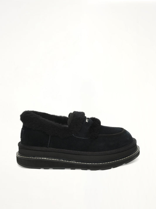 Image of Flats. Product name - UGG sacai Loafer in Black colour by brand - SACAI