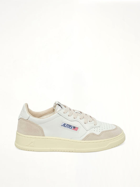 Image of Sneakers. Product name - Medalist Low Sneakers in White colour by brand - AUTRY