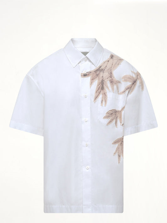 FENG CHEN WANG Bamboo Printed Short Sleeve Shirt (White)