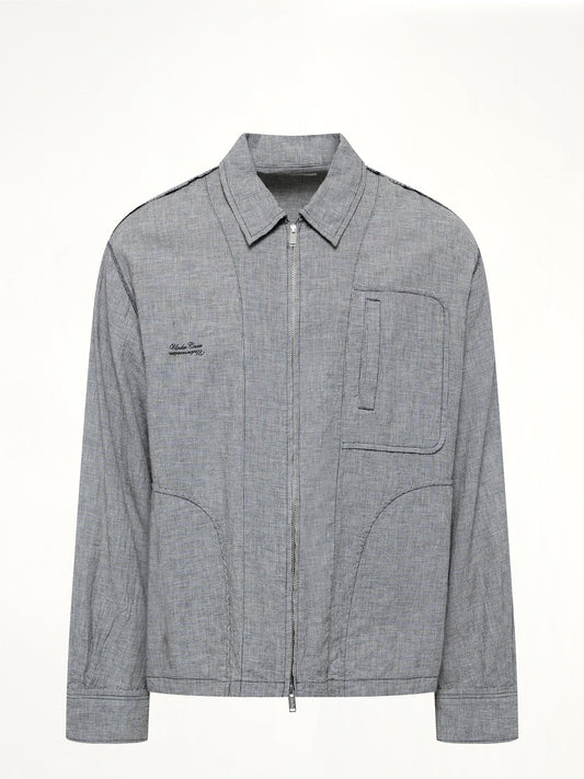 UNDERCOVER Linen Stripe Blouson (White)
